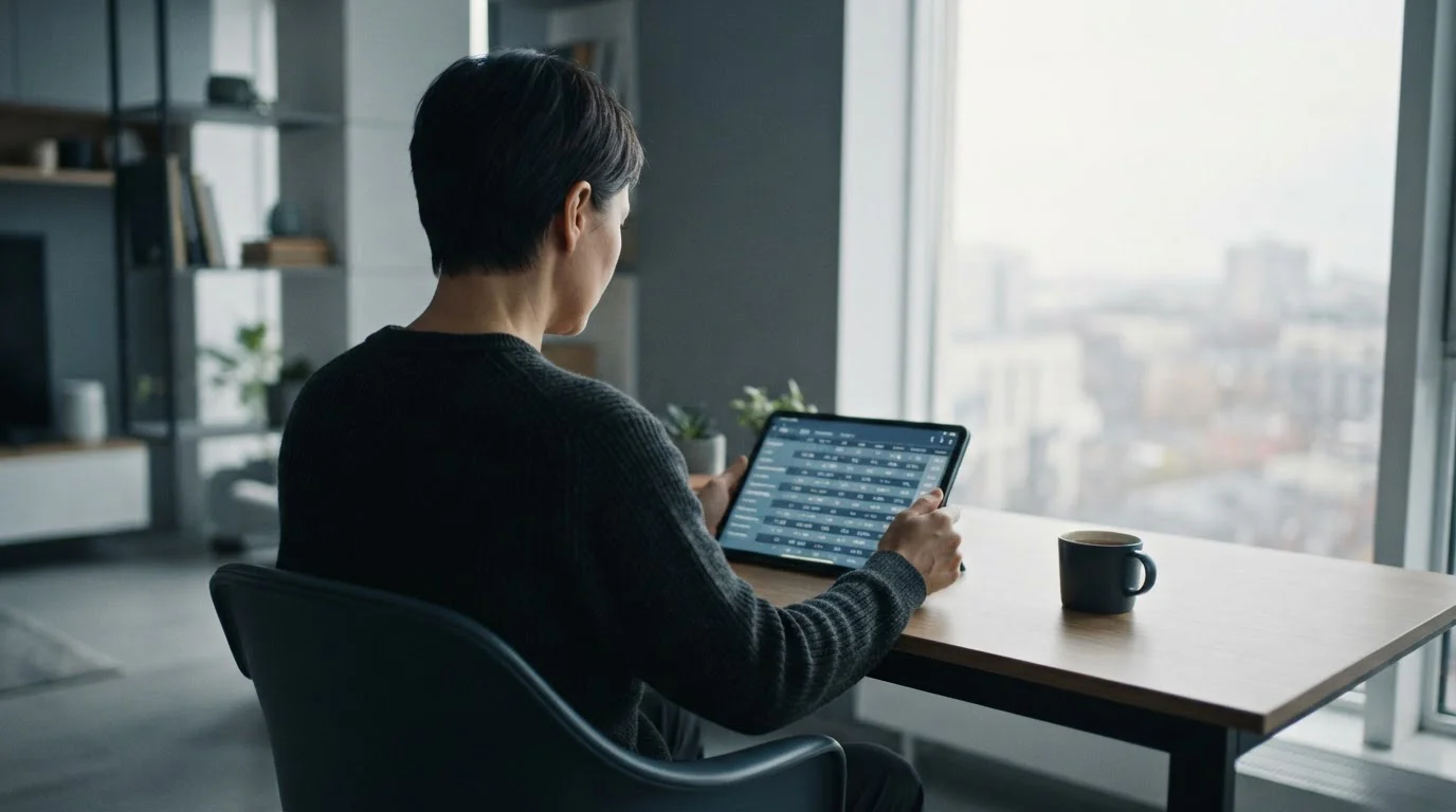 Person analysiert Wettquoten verschiedener Anbieter auf einem Tablet
