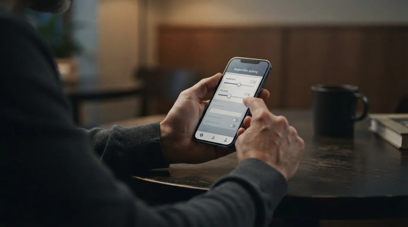 Person setzt Einzahlungslimits in Wett-App am Smartphone