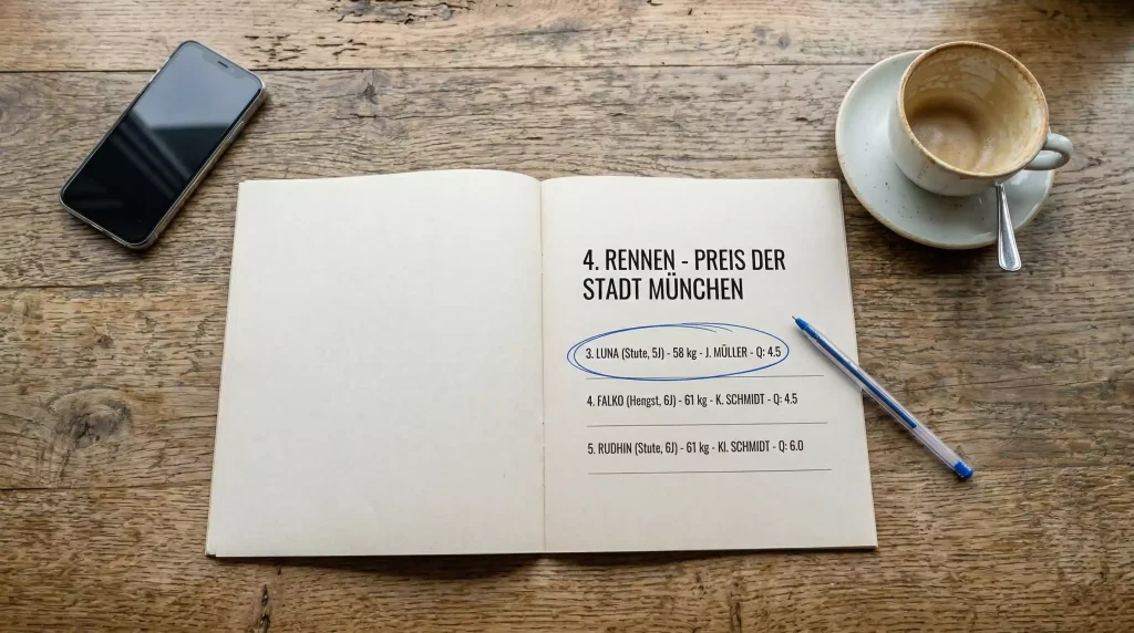 pferdewetten strategie racecard analyse