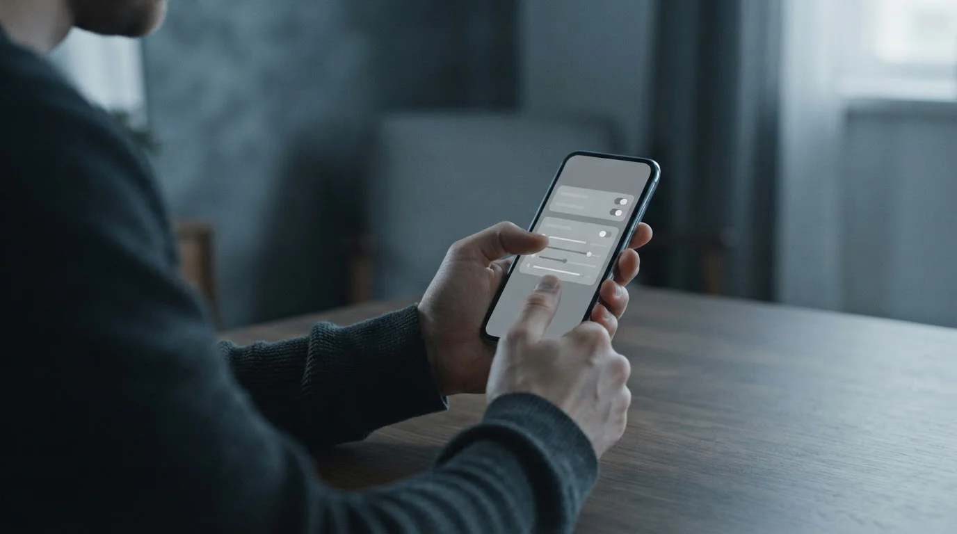 Person setzt Limits in einer Wett-App auf dem Smartphone
